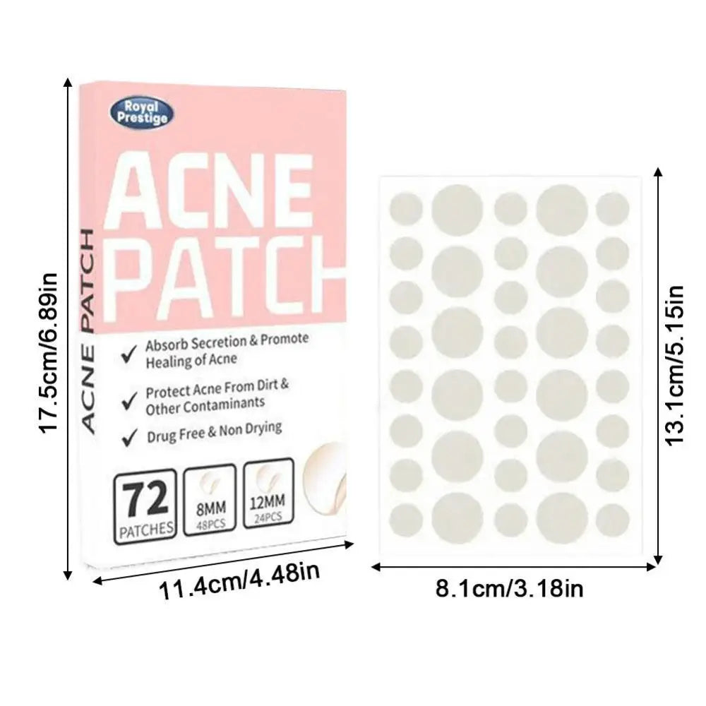 72Pcs Invisible Removal Pimple Anti-Acne Hydrocolloid Patches